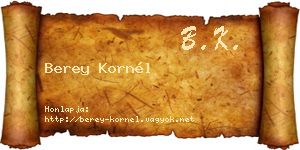 Berey Kornél névjegykártya