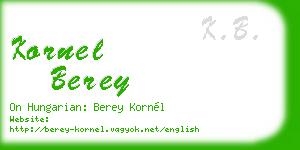 kornel berey business card
